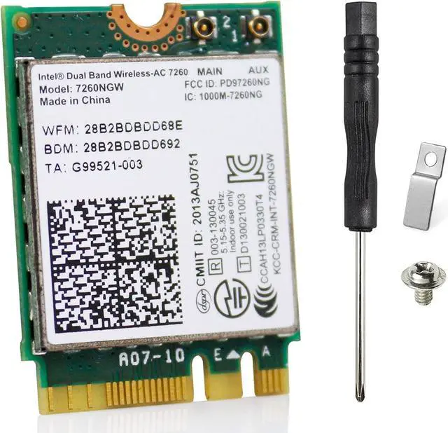 Alt view image 6 of 7 - BONAEVER Intel 7260NGW Wireless WiFi Card for Laptop, M.2 WiFi Module Dual Band 2.4Ghz/5.8Ghz AC 1200Mbps Wireless Network Adapter with Bluetooth 4.0 Support Windows 10, Windows 8, Windows 7