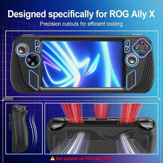 Alt view image 5 of 7 - BONAEVER Carrying Case 3 in 1 Accessories Set Compatible with ROG Ally X 2024 Black, Included EVA Carrying Case, Soft Silicone Protective Cover und 2 Pack Screen Protector, Portable and Easy to Carry