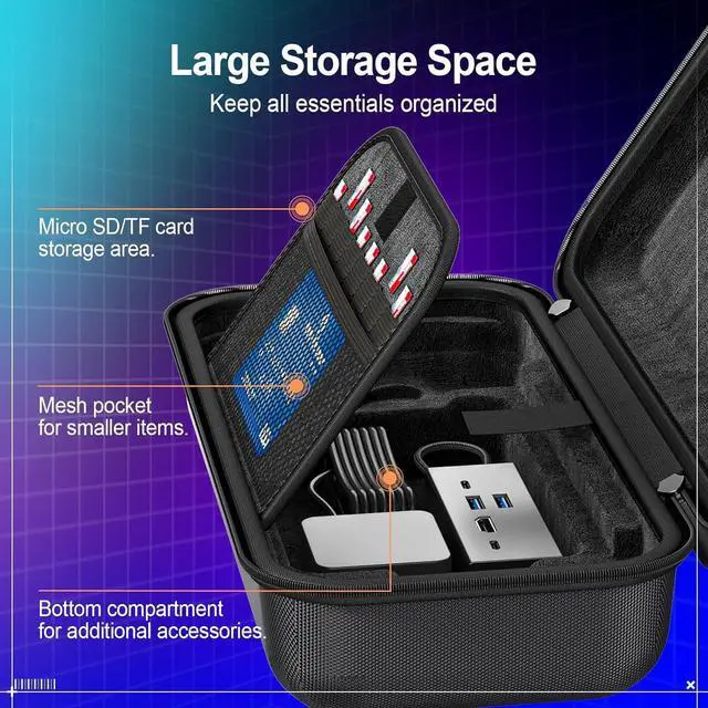 Alt view image 6 of 7 - BONAEVER Carrying Case 3 in 1 Accessories Set Compatible with ROG Ally X 2024 Black, Included EVA Carrying Case, Soft Silicone Protective Cover und 2 Pack Screen Protector, Portable and Easy to Carry