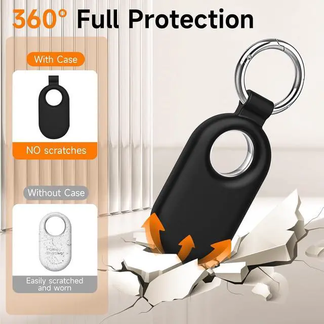 Alt view image 5 of 7 - BONAEVER for Samsung Galaxy SmartTag2 Case, 4 Pack Protective Silicone Case for Galaxy Smart Tag 2 with Key Ring for Keys, Wallet, Luggage, Pets