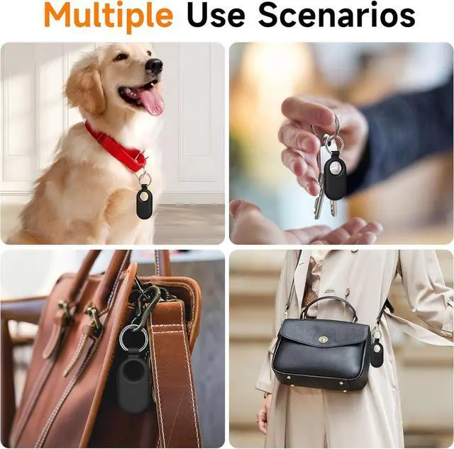 Alt view image 7 of 7 - BONAEVER for Samsung Galaxy SmartTag2 Case, 4 Pack Protective Silicone Case for Galaxy Smart Tag 2 with Key Ring for Keys, Wallet, Luggage, Pets