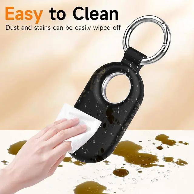 Alt view image 2 of 7 - BONAEVER for Samsung Galaxy SmartTag2 Case, 4 Pack Protective Silicone Case for Galaxy Smart Tag 2 with Key Ring for Keys, Wallet, Luggage, Pets