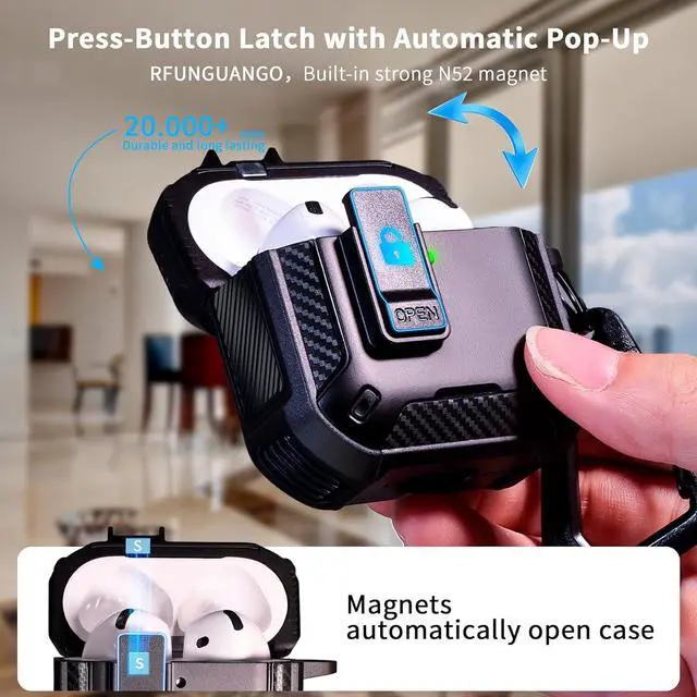 Alt view image 6 of 7 - BONAEVER for AirPods 4th Generation Case, Compatible with AirPods 4 Case (2024), Military-Grade Drop Protection, Comes with Cleaning Kit, Comes with Phone Holder Function