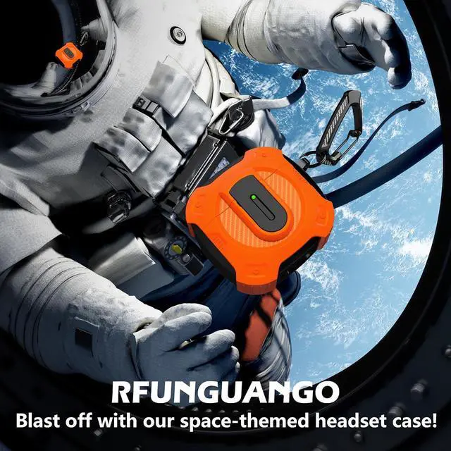 Alt view image 7 of 7 - BONAEVER Case for AirPods 4th Generation 2024 Compatible with AirPods 4 Generation, with Locking Feature, Military Grade Drop Protection, Works with MagSafe Orange