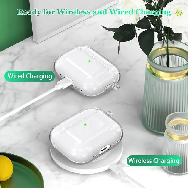 Alt view image 5 of 6 - BONAEVER for AirPods Pro 3 Clear Case 2025, Military-Grade Shockproof, Soft TPU Highly Transparent Anti-Yellowing for AirPods Pro 3 Case with Cleaning Kit & Cute Round Buckle