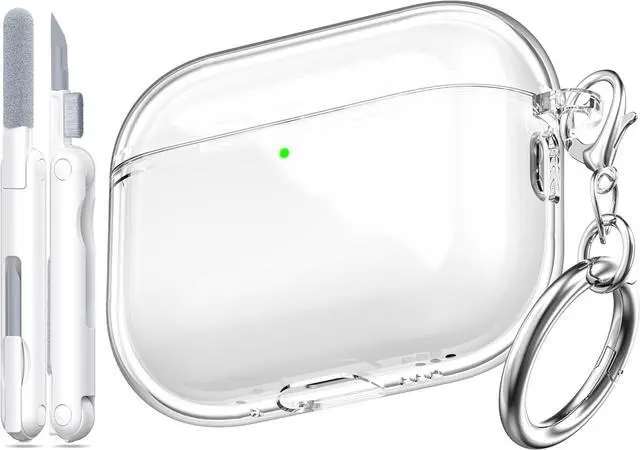 Main image of BONAEVER for AirPods Pro 3 Clear Case 2025, Military-Grade Shockproof, Soft TPU Highly Transparent Anti-Yellowing for AirPods Pro 3 Case with Cleaning Kit & Cute Round Buckle