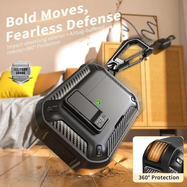 Alt view image 2 of 6 - BONAEVER Case for AirPods Pro 3rd Generation with Phone Holder Compatible with Back Magnetic Suction Function Suitable for AirPods Pro 3 Protective Case