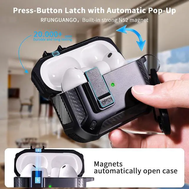 Alt view image 3 of 6 - BONAEVER Case for AirPods Pro 3rd Generation with Phone Holder Compatible with Back Magnetic Suction Function Suitable for AirPods Pro 3 Protective Case