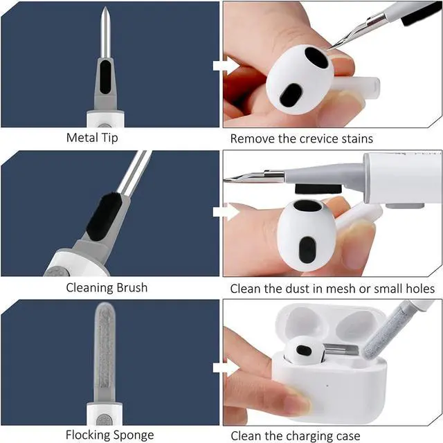 Alt view image 5 of 7 - BONAEVER Compatible with AirPods Pro 3 Case Lock 2025, Shockproof AirPods iPod Pro 3rd Generation Protective Case Cover for Men Women with Cleaning Kit & Carabiner