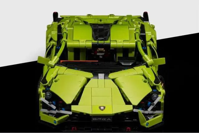 Alt view image 4 of 7 - Green Sports Car Building Blocks Kit, Gift for Adults and Kids (1,280 Pieces)
