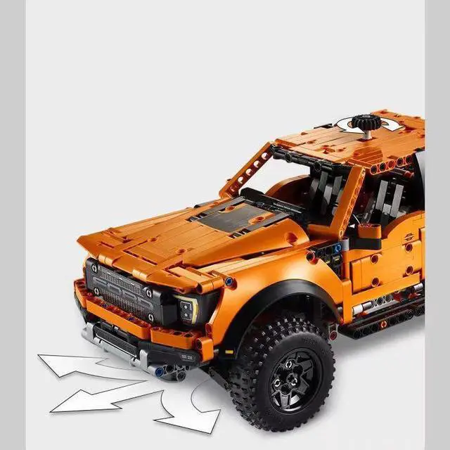 Alt view image 5 of 5 - Exploding Ford Raptor pickup F150 Cross country Puzzle Building block model