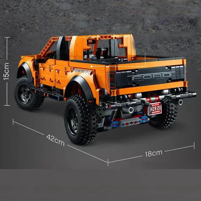 Alt view image 2 of 5 - Exploding Ford Raptor pickup F150 Cross country Puzzle Building block model
