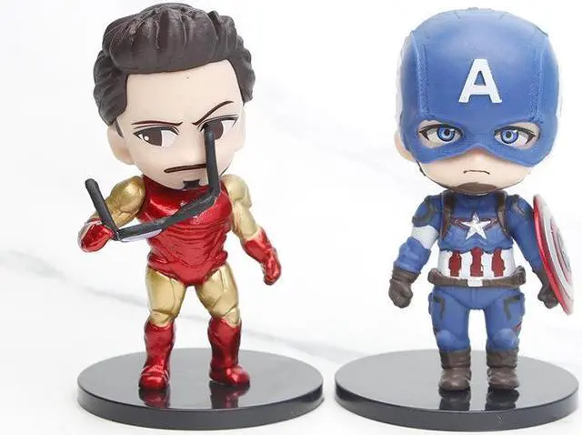 Alt view image 2 of 5 - 6PCS Marvel Avengers Superhero Mini Figure Cake Topper Toy Doll Set