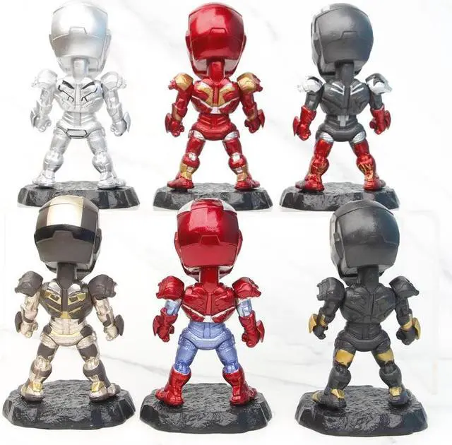 Alt view image 2 of 4 - 6pcs Avengers Mark Armour Iron Man model handheld car desktop decoration