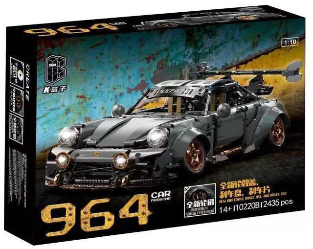 Alt view image 2 of 7 - 1:10 Scale Porsche 964 Performance Race Car Building Blocks 2435PCS Gray
