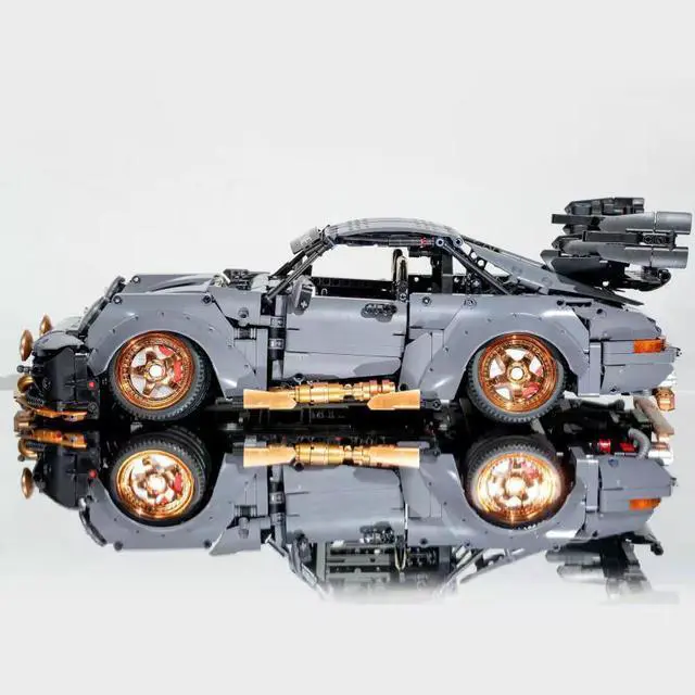 Alt view image 5 of 7 - 1:10 Scale Porsche 964 Performance Race Car Building Blocks 2435PCS Gray