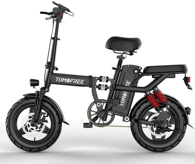 Alt view image 2 of 7 - Tomofree Foldable Ebikes For Adults, 500W Motor 3- Speed 25MPH, PAS 40Miles Range, 48V 20AH Battery With 14" Tire City Commuter E-Bike