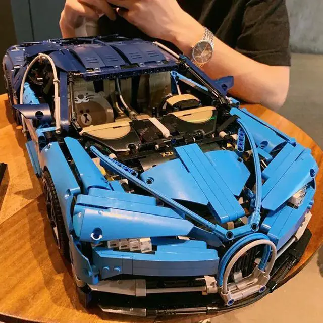 Alt view image 2 of 7 - Unbranded Bugatti Race Car Building Kit Engineering Toy Collectible Sports Car