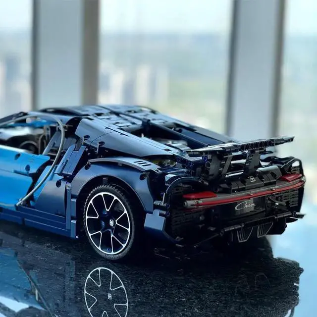 Alt view image 4 of 7 - Unbranded Bugatti Race Car Building Kit Engineering Toy Collectible Sports Car