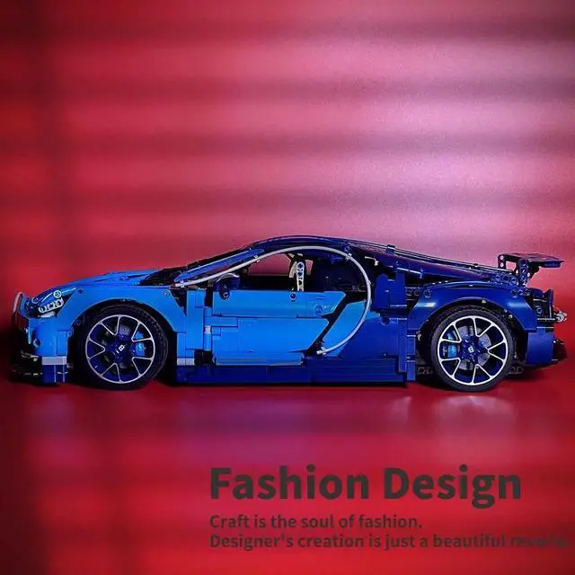Alt view image 6 of 7 - Unbranded Bugatti Race Car Building Kit Engineering Toy Collectible Sports Car
