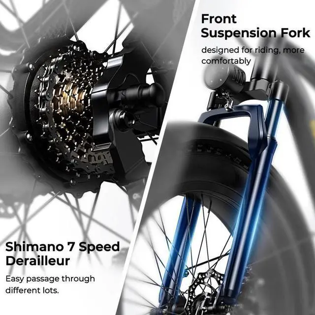 Alt view image 5 of 7 - SOHAMO M3 20'' Foldable Electric Bike Bicycle 28Mph 
48V 15Ah Removable Battery 40Miles