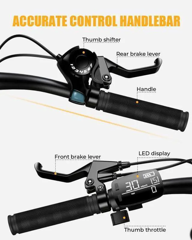 Alt view image 5 of 6 - SOHAMO S3 20'' Foldable Electric Bike Bicycle 28Mph 
48V 15Ah Removable Battery 40Miles
