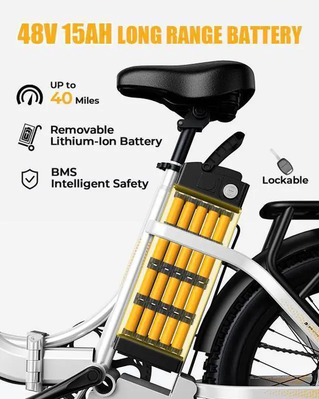 Alt view image 2 of 6 - SOHAMO S3 20'' Foldable Electric Bike Bicycle 28Mph 
48V 15Ah Removable Battery 40Miles