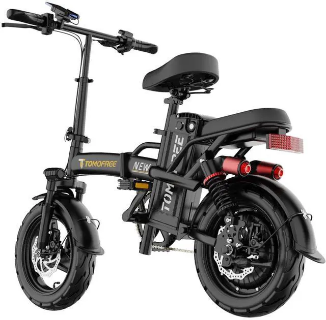 Alt view image 3 of 7 - TOMOFREE S1 PRO 14'' Electric Folding Bike Bicycle Peak 800W 48V 20AH Removable Battery 21.5MPH PAS 40Miles Max load 180 lbs
