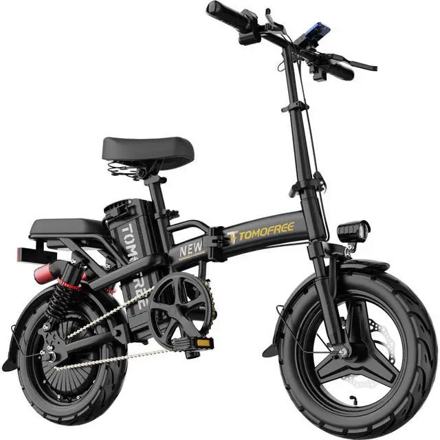 Alt view image 2 of 7 - TOMOFREE S1 PRO 14'' Electric Folding Bike Bicycle Peak 800W 48V 20AH Removable Battery 21.5MPH PAS 40Miles Max load 180 lbs
