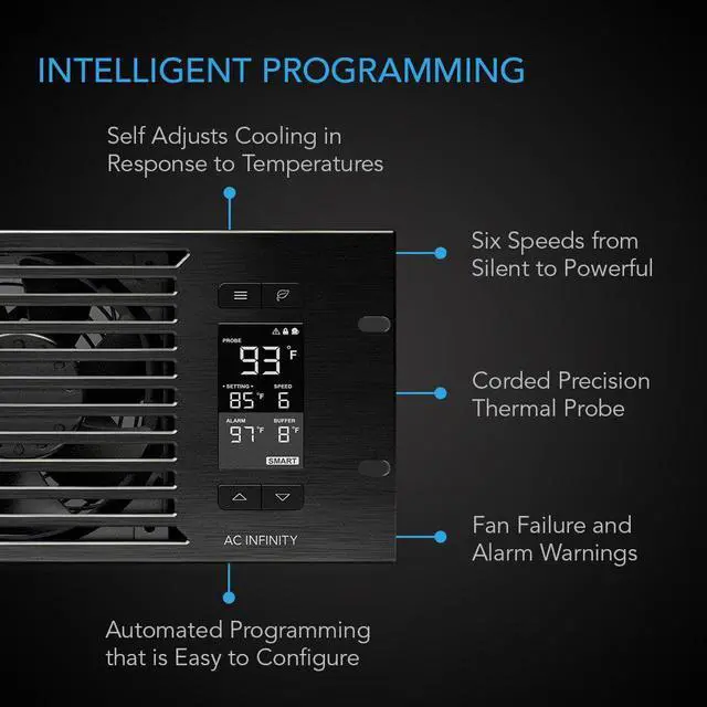 Alt view image 3 of 7 - CLOUDPLATE T9, Rack Mount Fan Panel 3U, Exhaust Airflow, for Cooling AV, Home Theater, Network 19 Racks