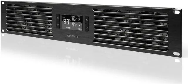 Main image of AC Infinity CLOUDPLATE T7, Rack Mount Fan Panel 2U, Exhaust Airflow, for Cooling AV, Home Theater, Network 19 Racks