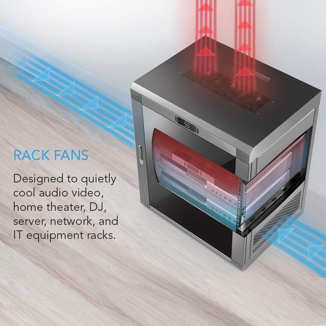 Alt view image 2 of 7 - AC Infinity Rack ROOF Fan KIT, Quiet Dual-Fans with Speed Controller, for Cooling AV, Home Theater, Network 19 Racks