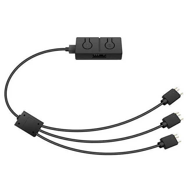 Alt view image 5 of 6 - 12V to 5V RGB Converter, 3-Way Splitter, SATA Connector, 50 Color Modes, 100x 5V LEDs