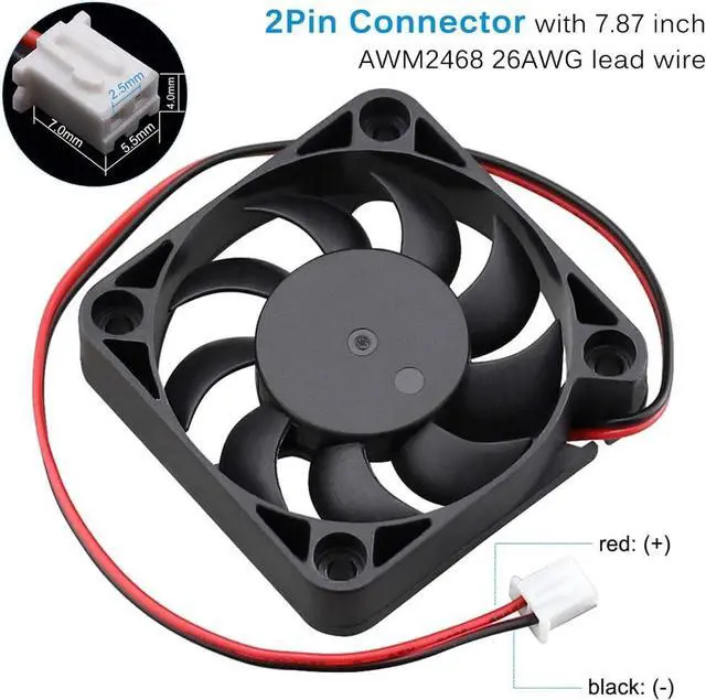 Alt view image 6 of 7 - GDSTIME 50mm x 50mm x 12mm 24v Dual Ball Bearing Brushless Cooling Fan