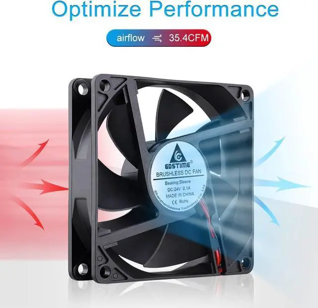 Alt view image 3 of 7 - GDSTIME 80mm x 20mm Fan, 80mm 24V Dc Brushless Cooling Fan