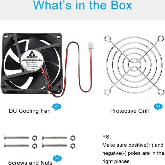 Alt view image 7 of 7 - GDSTIME 80mm x 20mm Fan, 80mm 24V Dc Brushless Cooling Fan