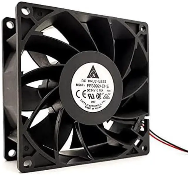 Alt view image 3 of 5 - FFB0924EHE Delta 24V Fan, 24V 0.75A 9238 Inverter Ball Cooling Fan