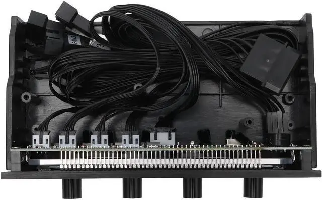 Alt view image 4 of 7 - PC Fan Controller Adjustable Speed with LCD Display for Computer Cooling Sturdy ABS and Aluminum Alloy 4 Fans