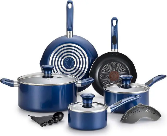 Main image of T-fal Excite ProGlide Nonstick Thermo-Spot Heat Indicator Dishwasher Oven Safe Cookware Set, 14-Piece, Blue
