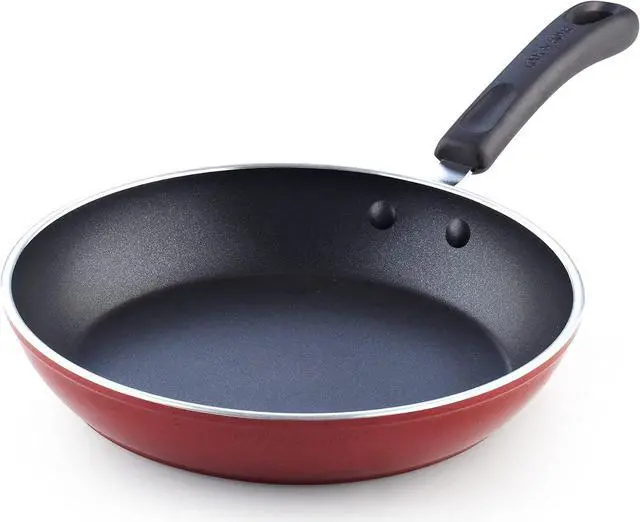 Alt view image 4 of 7 - Cook N Home Pots and Pans Nonstick Cookware Set 12-Piece, Kitchen Cooking Set with Frying Pans and Saucepans, Induction Compatible, Marble Red