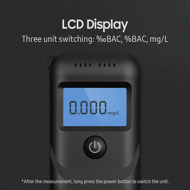 Alt view image 3 of 5 - Lydsto Alcohol Tester High Accuracy Portable Breathalyzer for the Drunk Drivers LCD Display/Buzzer Alarm/Three Unit