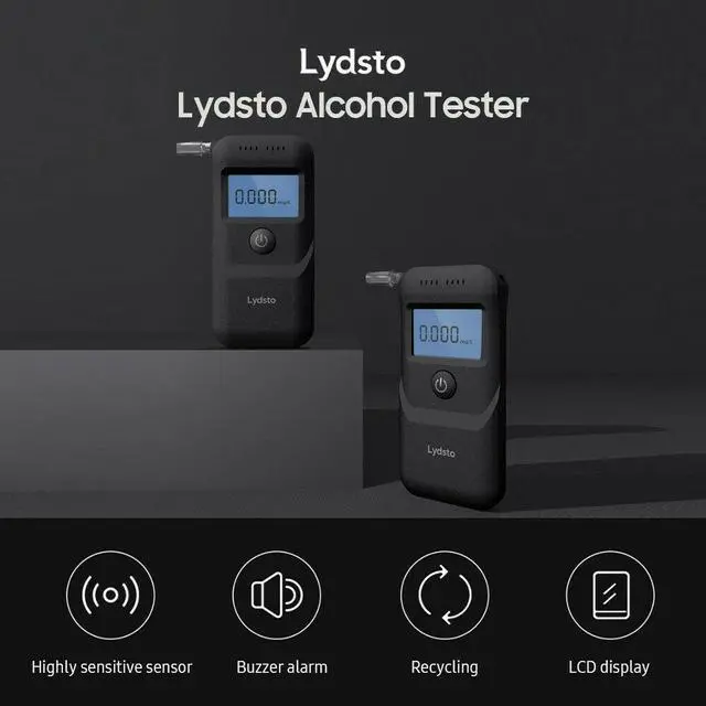 Alt view image 2 of 5 - Lydsto Alcohol Tester High Accuracy Portable Breathalyzer for the Drunk Drivers LCD Display/Buzzer Alarm/Three Unit