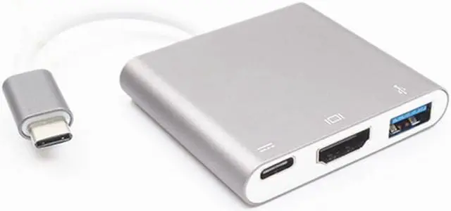 Alt view image 3 of 3 - Multi-Port Adapter USB C Quick Charge Port, HDMI Dock 3-in-1 USB-C/C to HDMI 4K Video Converter with USB 3.0 Port for USB C Hub Gray