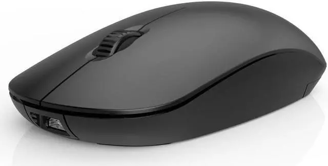 Main image of Wireless Bluetooth Mute Mouse Ergonomic 2.4G 1600DPI Rechargeable Portable with USB Receiver for Laptop Desktop Tablet Black