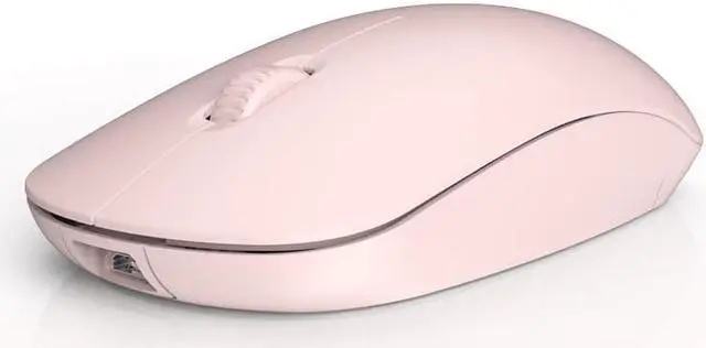 Main image of Wireless Bluetooth Mute Mouse Ergonomic 2.4G 1600DPI Rechargeable Portable with USB Receiver for Laptop Desktop Tablet Pink