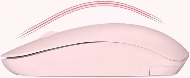 Alt view image 6 of 7 - Wireless Bluetooth Mute Mouse Ergonomic 2.4G 1600DPI Rechargeable Portable with USB Receiver for Laptop Desktop Tablet Pink