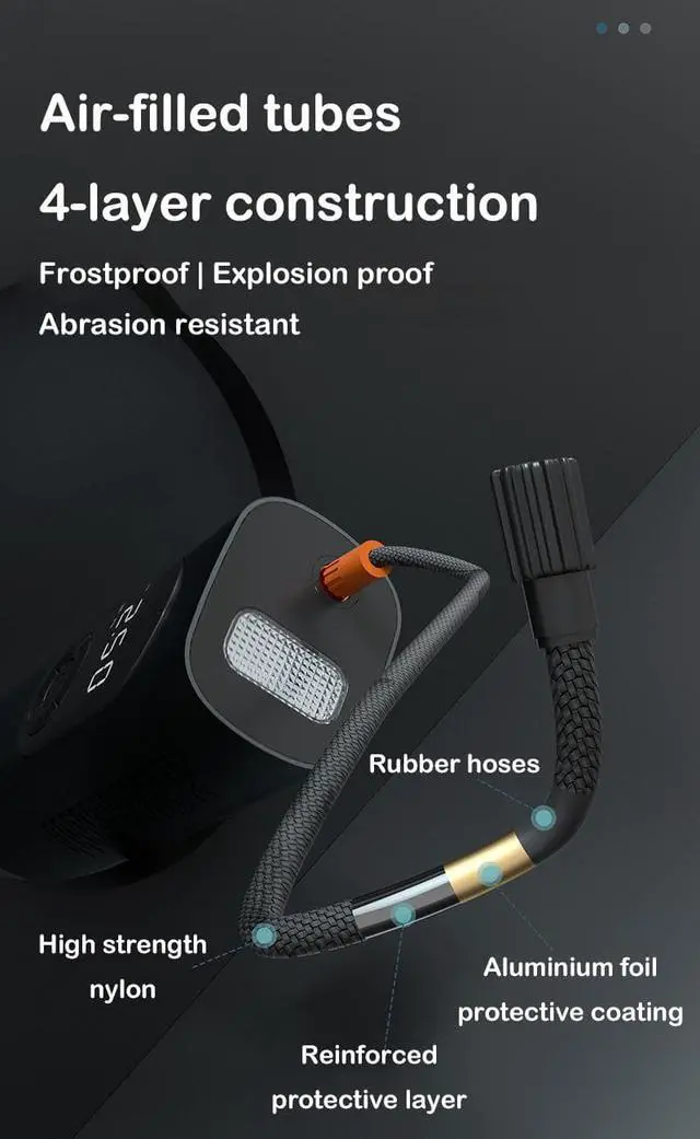 Alt view image 5 of 7 - 12V 150PSI Cordless Car Tire Pump USB Charged 6000mAh Battery Mini Digital Inflatable Pump Tire Inflator Portable Air Compressor Blue