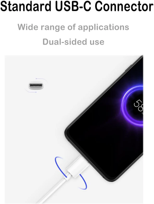 Alt view image 4 of 5 - USB-C Data Charging Cable with Fast Number Charging High Data Transmission 3.3ft for Xiaomi 10/10pro Redmi 10X Original White