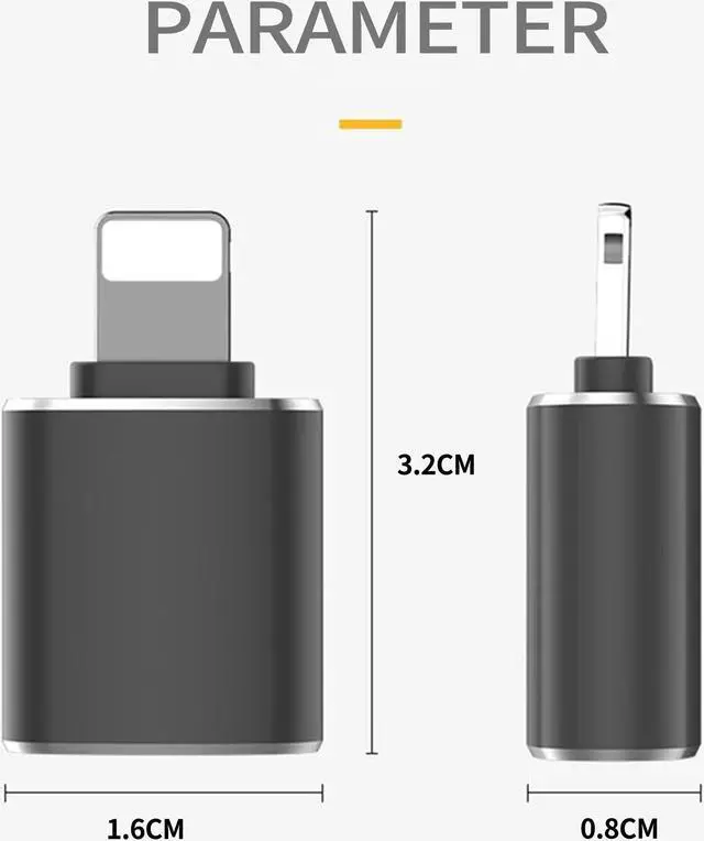 Alt view image 5 of 6 - Lightning Male to USB Female Adapter Connector 2 Pack USB OTG Converter for iPhone iPad Card Reader,U Disk,Keyboard,Mouse,USB Flash Drive,OTG Data Sync Cable Silver
