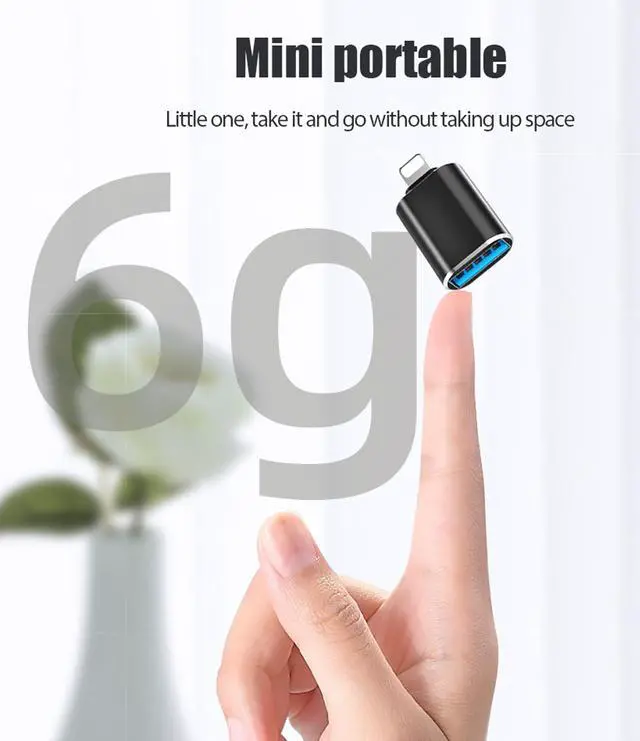 Alt view image 6 of 6 - Lightning Male to USB Female Adapter Connector 2 Pack USB OTG Converter for iPhone iPad Card Reader,U Disk,Keyboard,Mouse,USB Flash Drive,OTG Data Sync Cable Silver